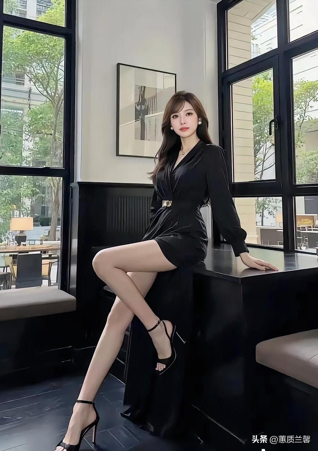 黑衣美人倚窗立，风姿绰约似画里。
什么样的女人最令人着迷