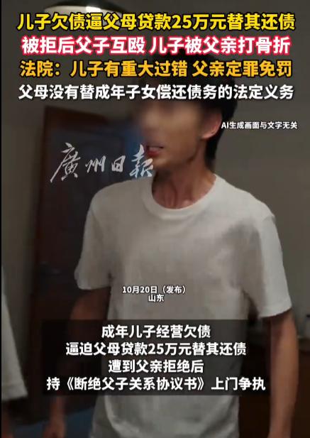 “养儿不一定防老，但能添堵！”山东菏泽，男子的儿子欠了30万元的债，非要男子贷款