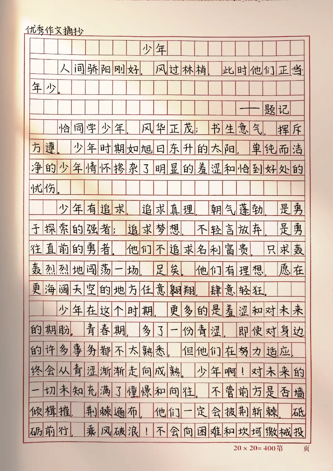 作文【少年】