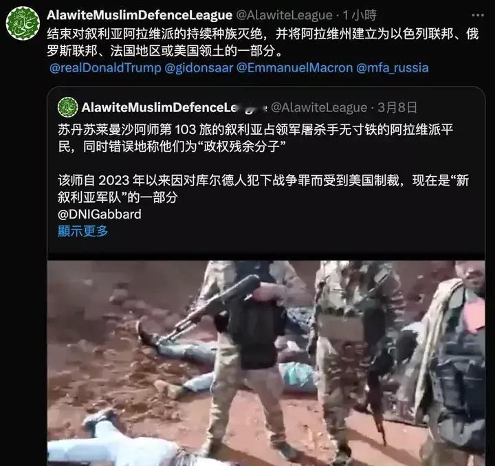 叙利亚的阿拉维派人士明确指杀害阿拉维派百姓的就是由SNA（土耳其仆从军）改编的苏