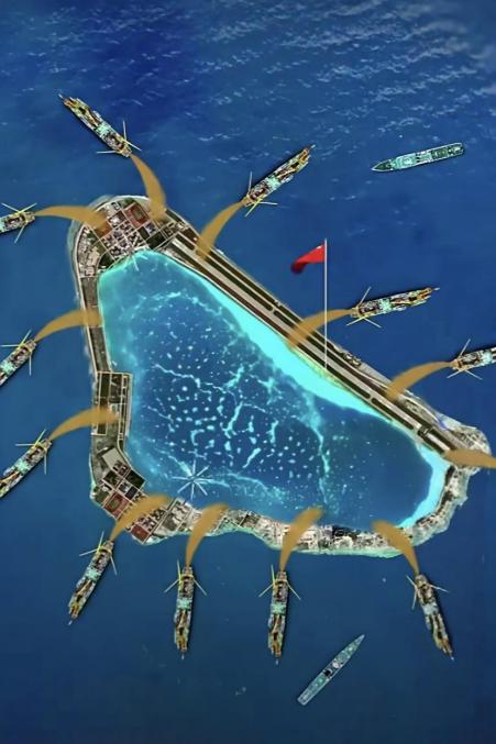 不要再说给黄岩岛填岛了，这是不现实的，我们只能守，黄岩岛周围，出了泻湖范围，水深