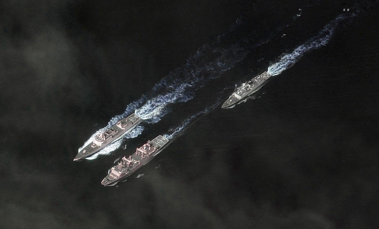 075海南舰、055延安舰等组成的特遣编队正在菲律宾海活动，澳大利亚担心其将南下