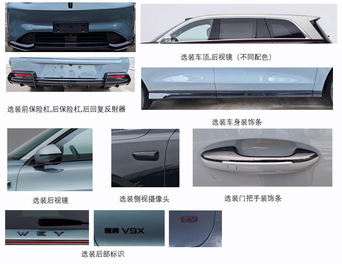 魏牌V9X家庭版EV&HEV申报HEV版搭载2.0THi4-HEV动力系统EV版
