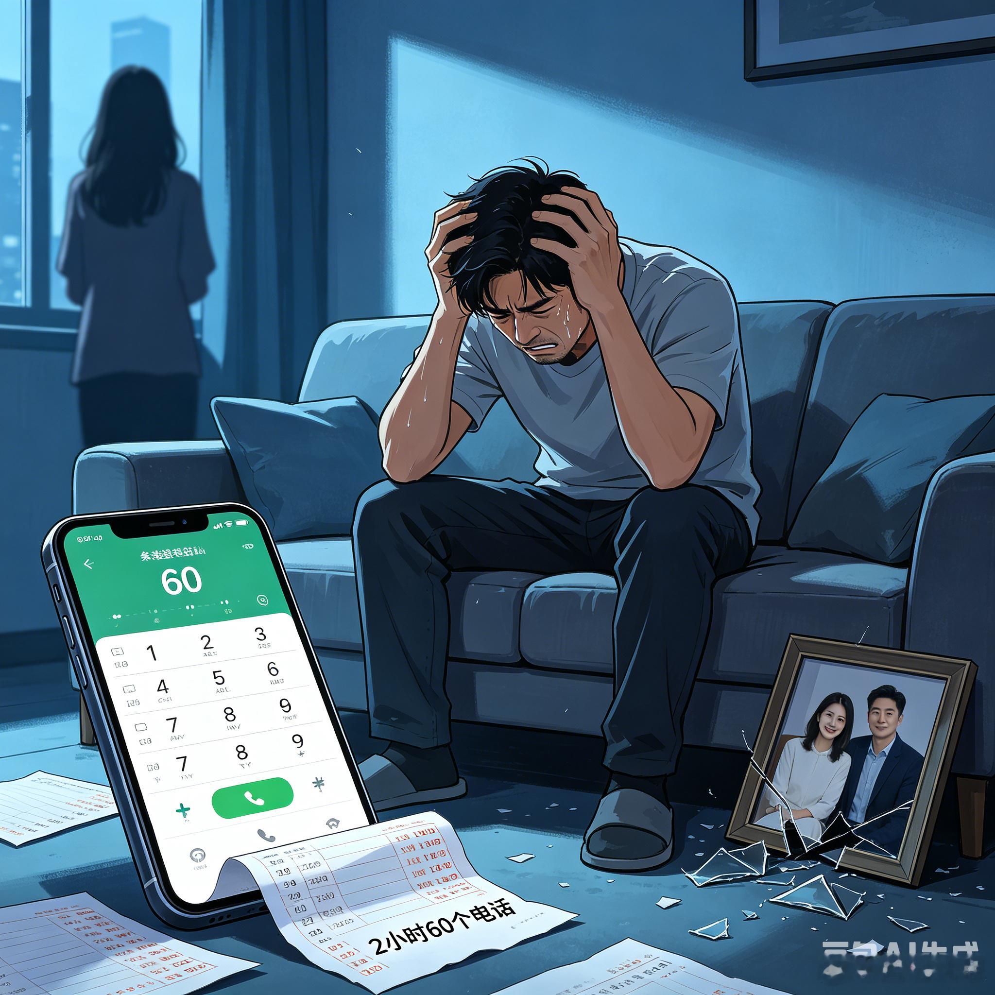 女友2小时60个电话男子崩溃分手两小时，60个未接来电。不是追债，是女友打的。杭