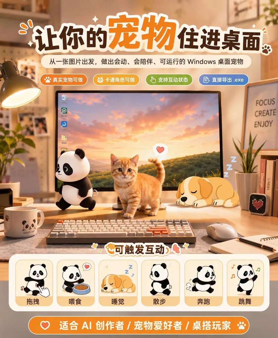 写了个skill：Win桌面宠物生成器。最近看到大家都在玩Codex的桌面宠物，