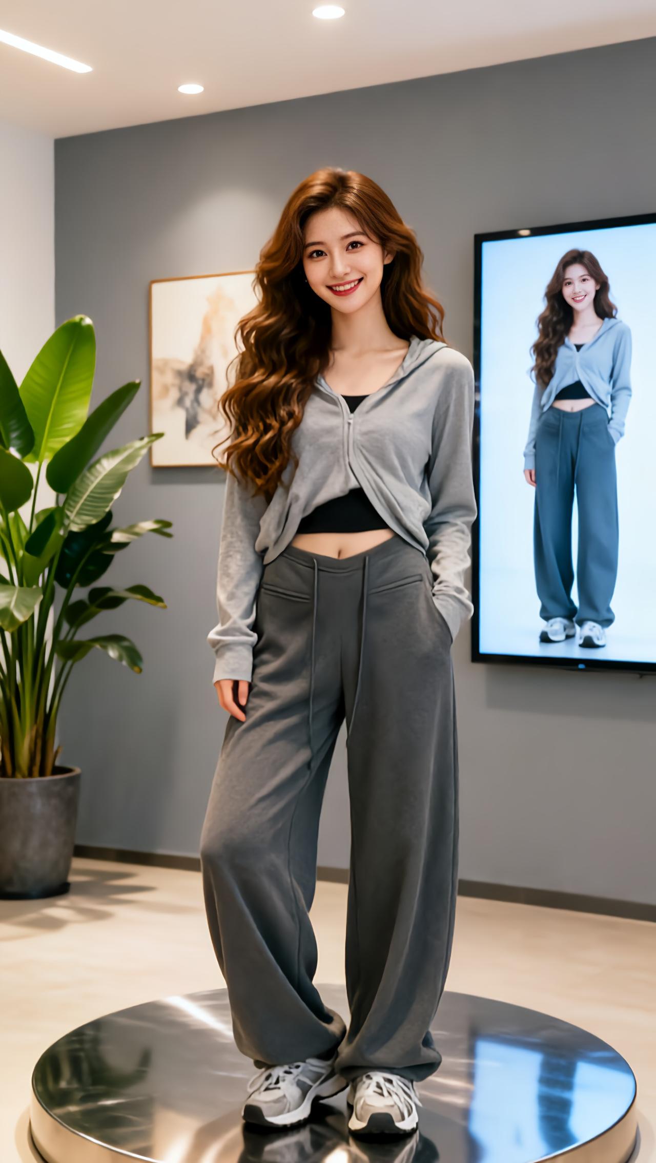 梨形身材的舒适区 运动宽松阔腿裤 超级显瘦 微胖女生怎么穿出高级感 阔腿裤运动装