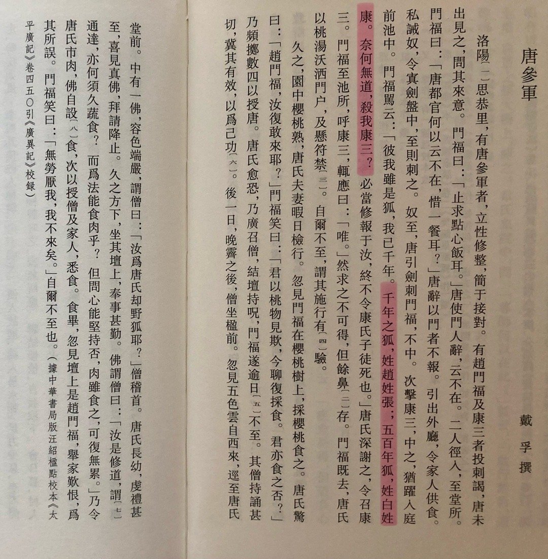 千年之狐，姓赵姓张，五百年狐，姓白姓康🦊 ​​​