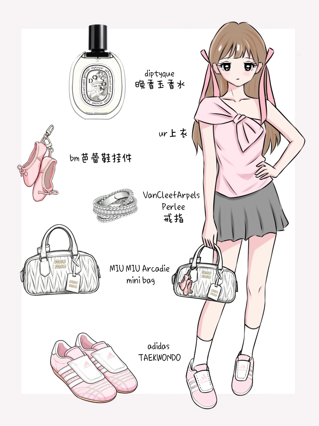 插画OOTD｜UR芭蕾🩰少女风₊⁺🐰₊⁺