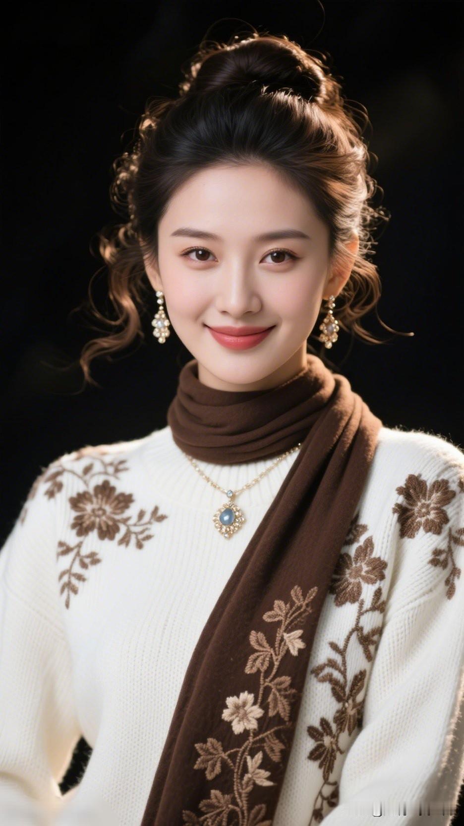 优雅气质，复古风穿搭，精致妆容，迷人微笑。晒出女性魅力