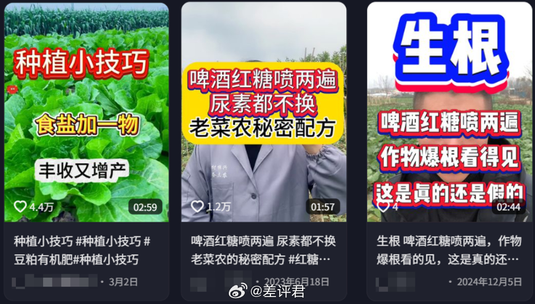 #表面助农实则坑钱# 网上有一些神秘的农业秘方，今天是白醋兑水喷两遍，蔬菜效果看
