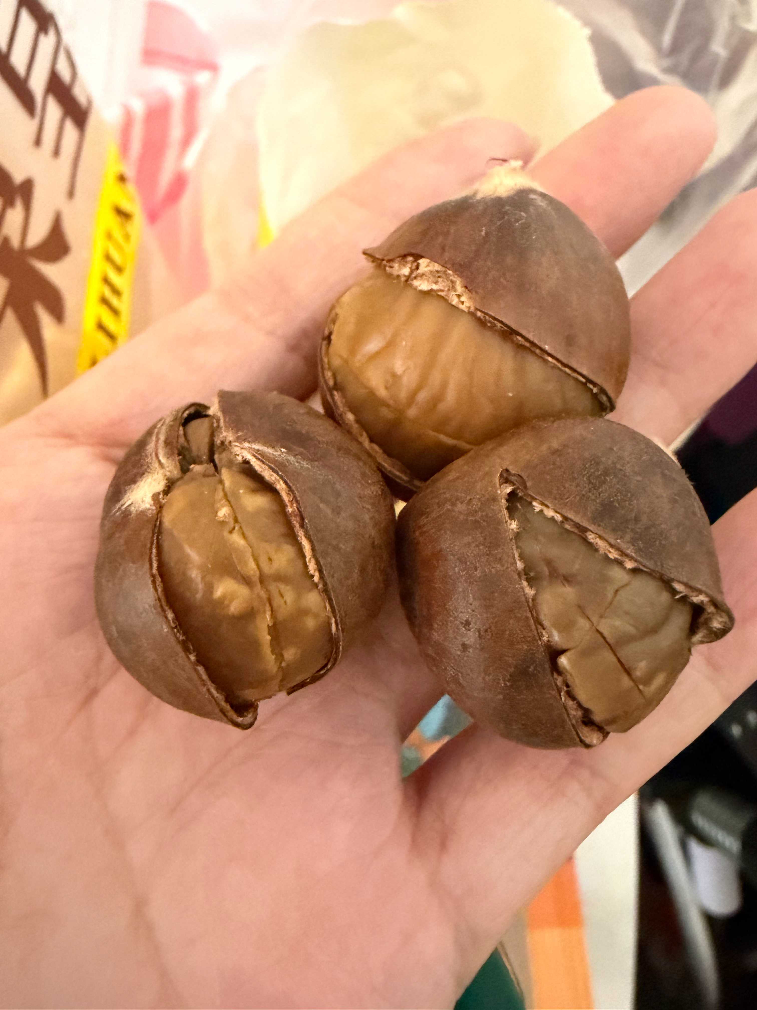 皇栗皇有进步了，之前栗子都要用指甲扣，现在直接裂开口子，非常方便