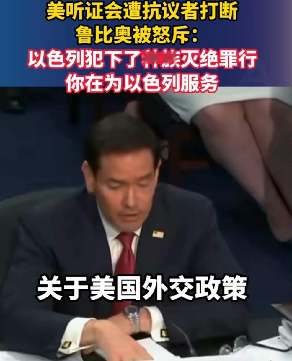 鲁比奥又懵了，听证会被打断并被怒斥！
刚刚举行的美听证会，美国国务卿鲁比奥在大肆