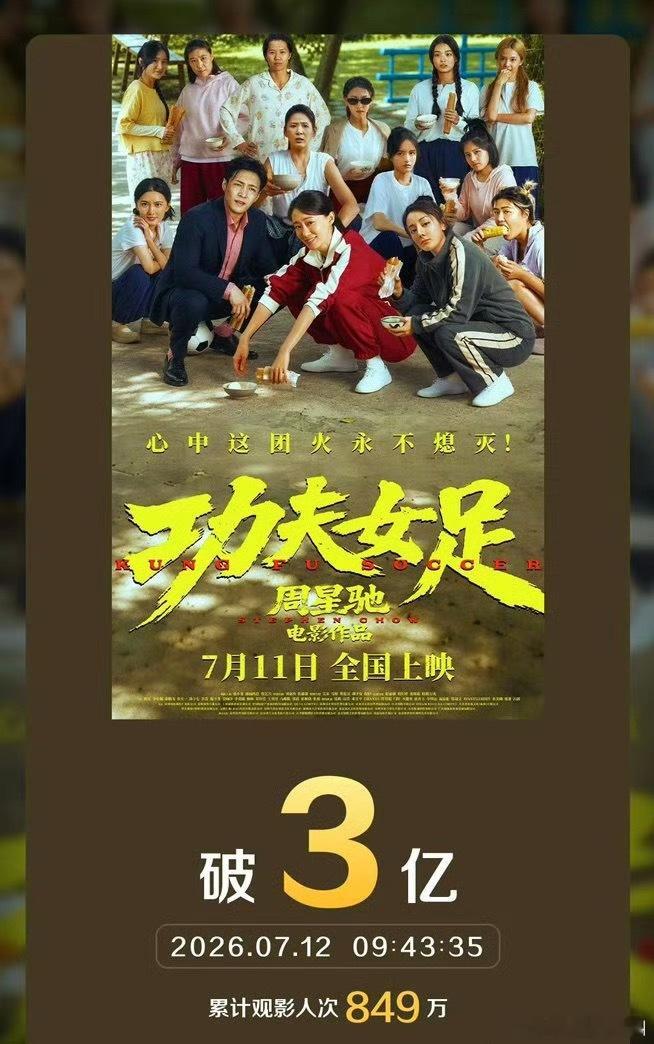 《功夫女足》3亿了！ 今天我去看看