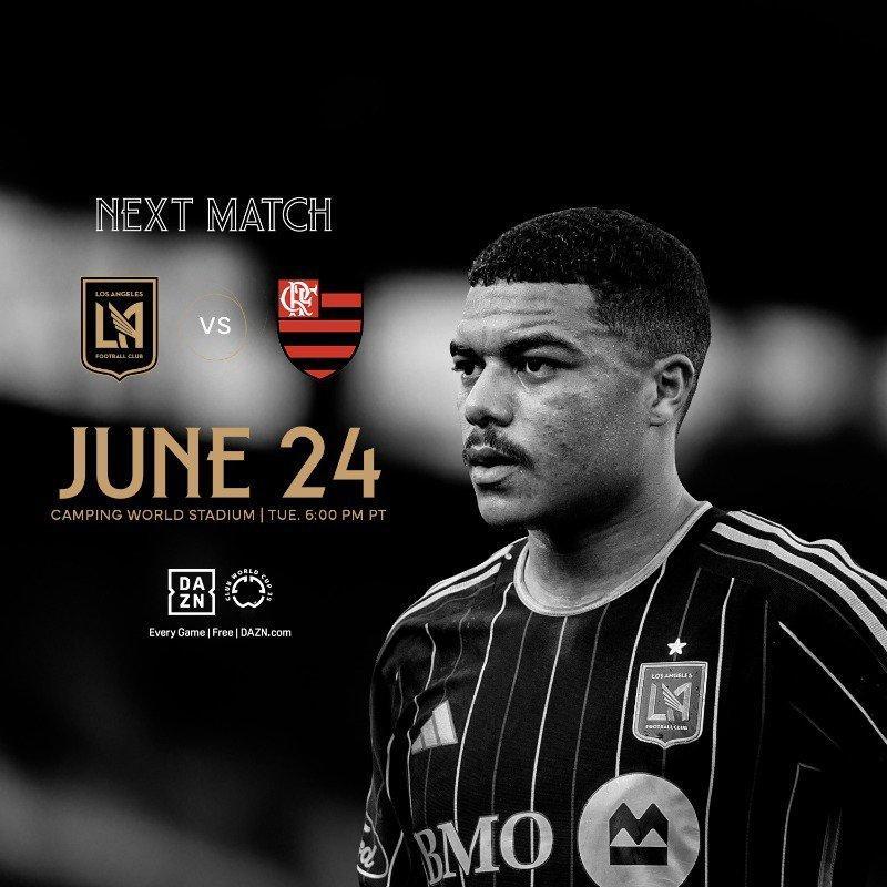 6月25日 09:00 D组 洛杉矶FCvs弗拉门戈美职联球队洛杉矶FC两连败提