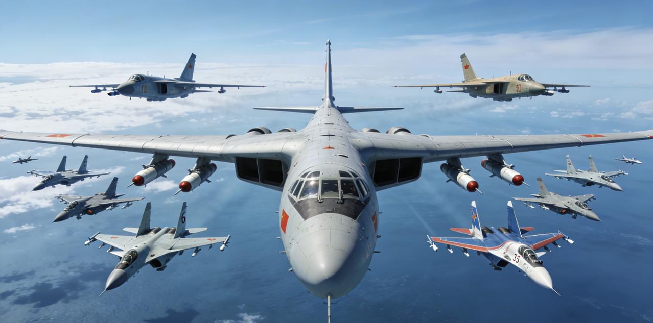 中俄联合巡航震撼日本！12架战机抵近东京700公里，海空联动锁死关键海域
 
中