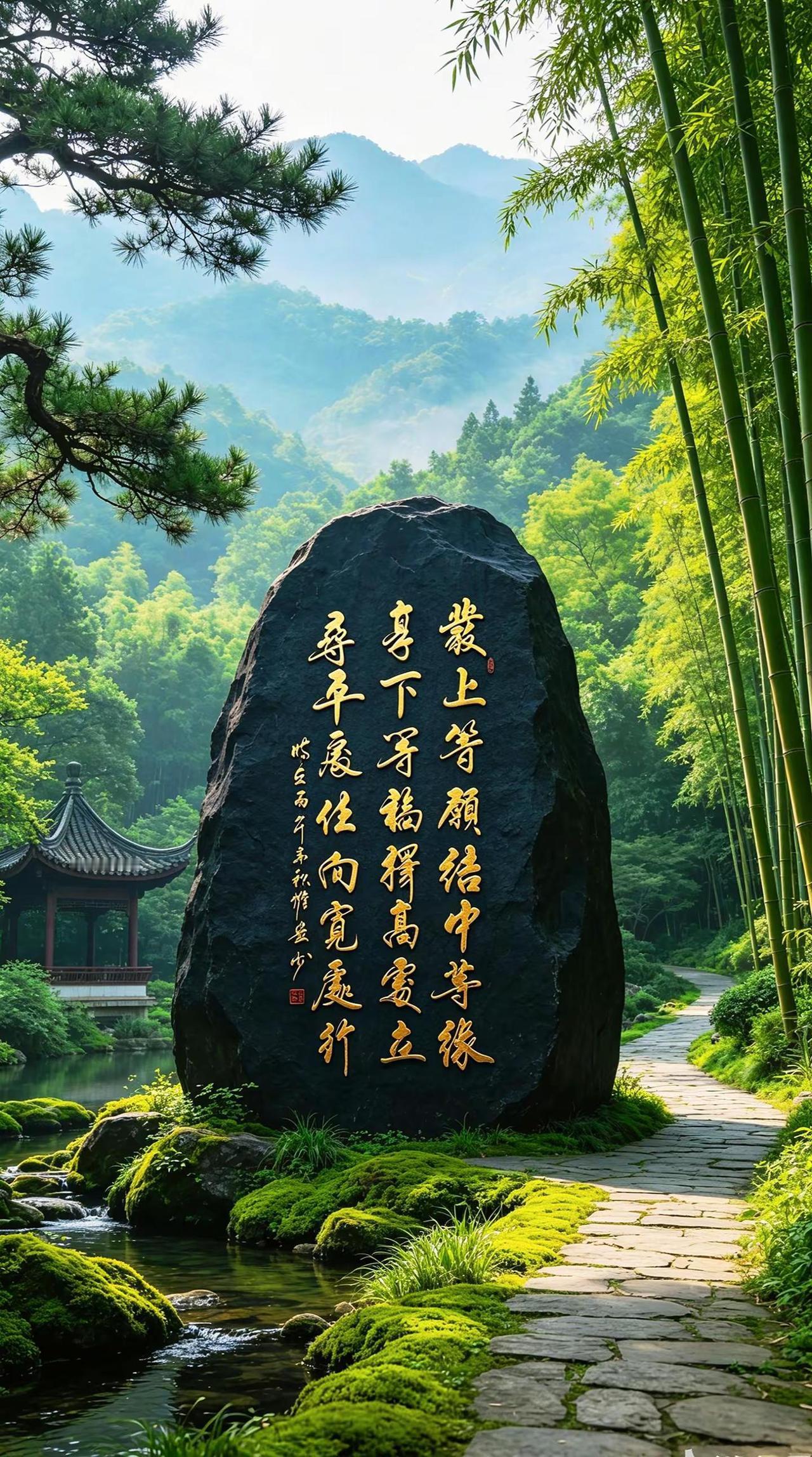 维安书法作品展示。AI鎏金书法原石实景照