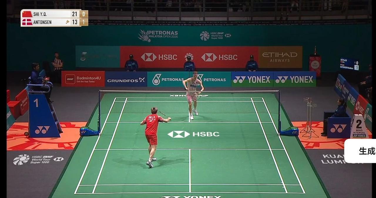 石宇奇完胜世界第三晋级男单决赛

石宇奇状态火爆，直落两局以2 - 0（21-1