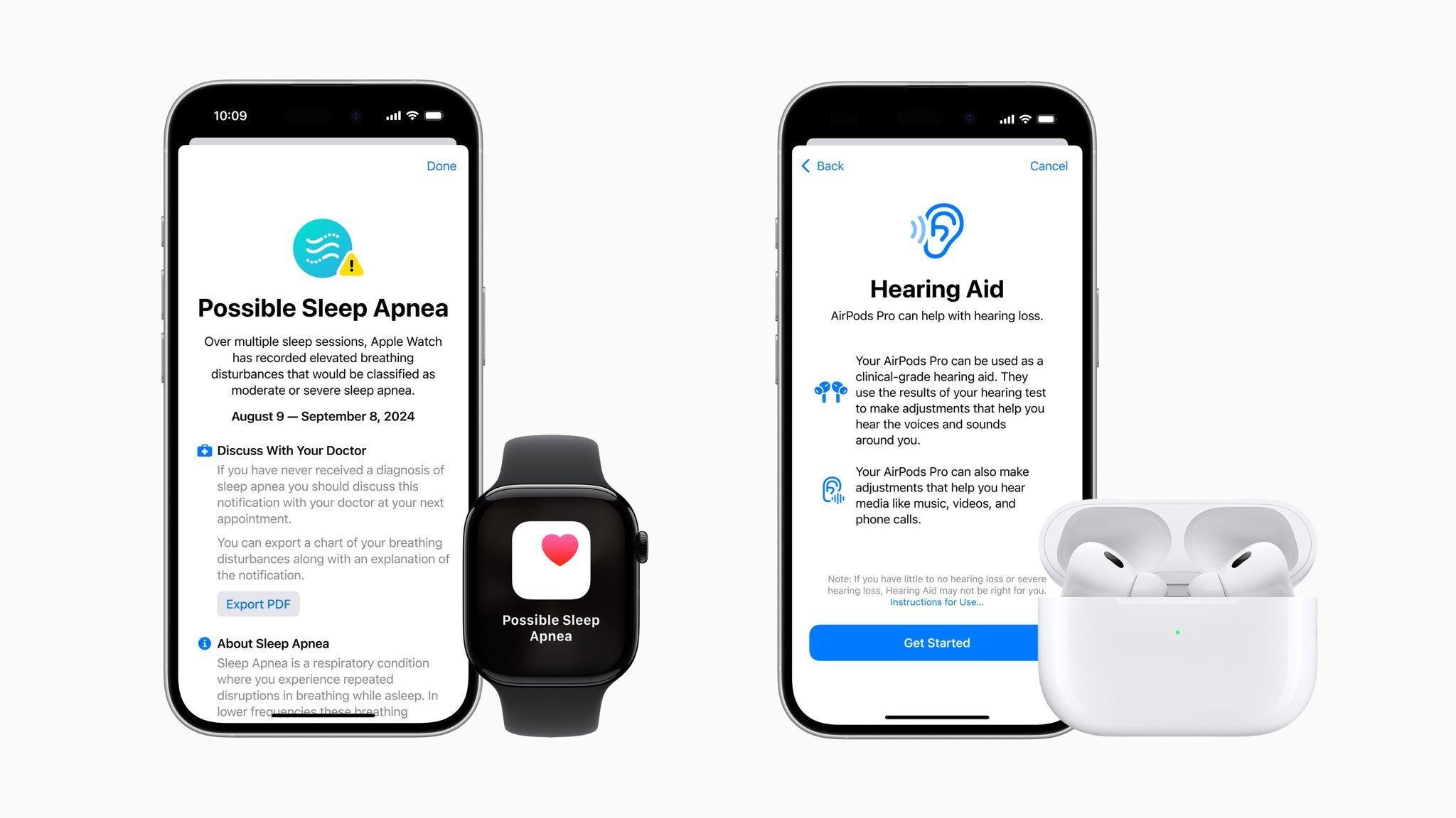 AirPods Pro 2 上的听力测试和助听器功能以及 Apple Watch