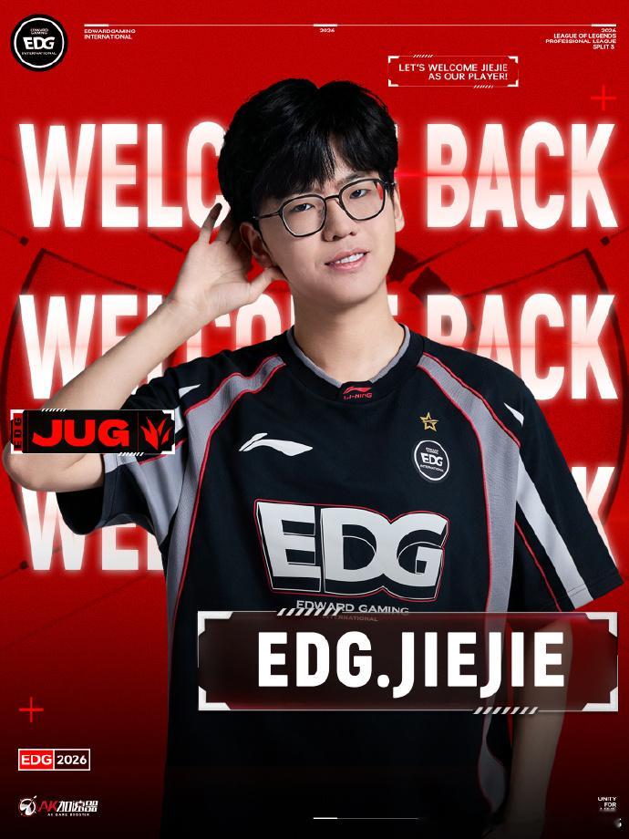 EDG官宣Jiejie回归EDG官宣Jiejie回归：经过友好沟通与协商，很高兴