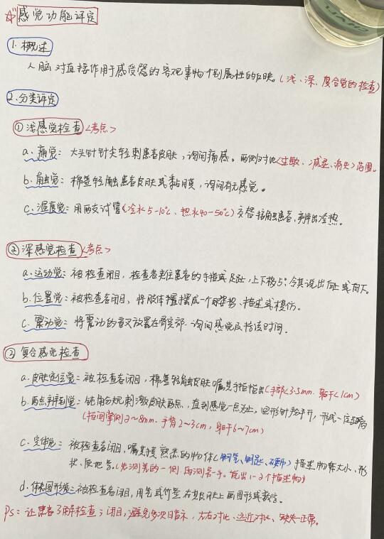 感觉功能评定总结