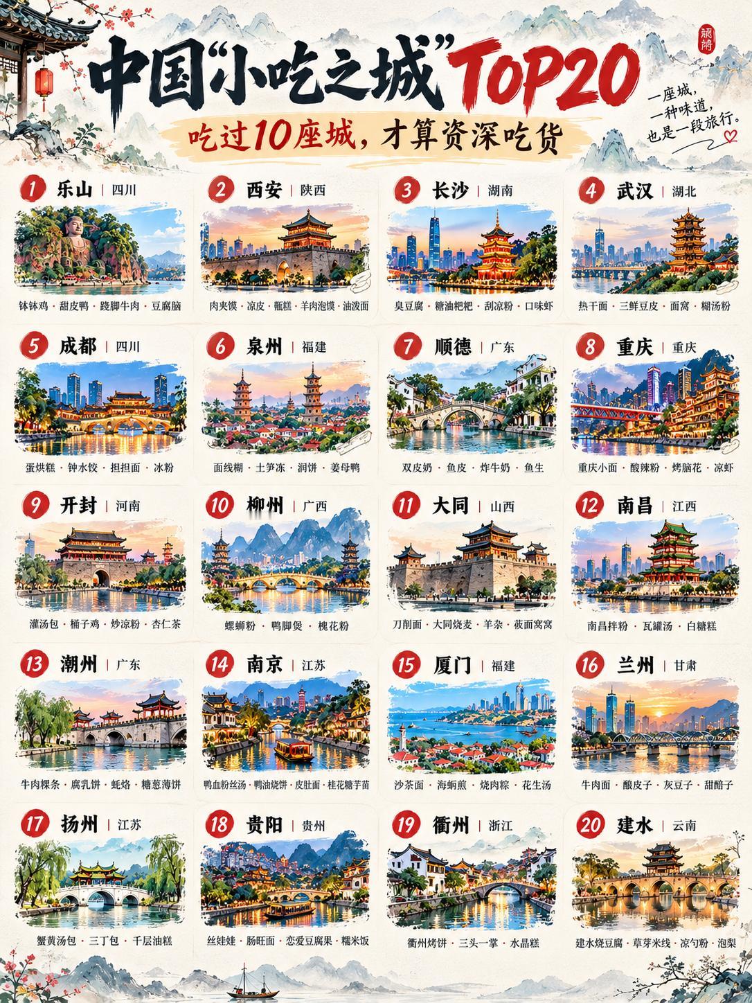 中国哪里的小吃最好吃最丰富
中国美食美不胜收，每个地区都有自己的特色美食 。最有