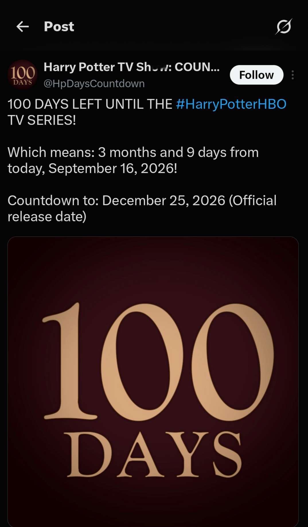 🧙‍♀️ 距离HBO剧版《哈利波特》开播还有100天！ ​​​