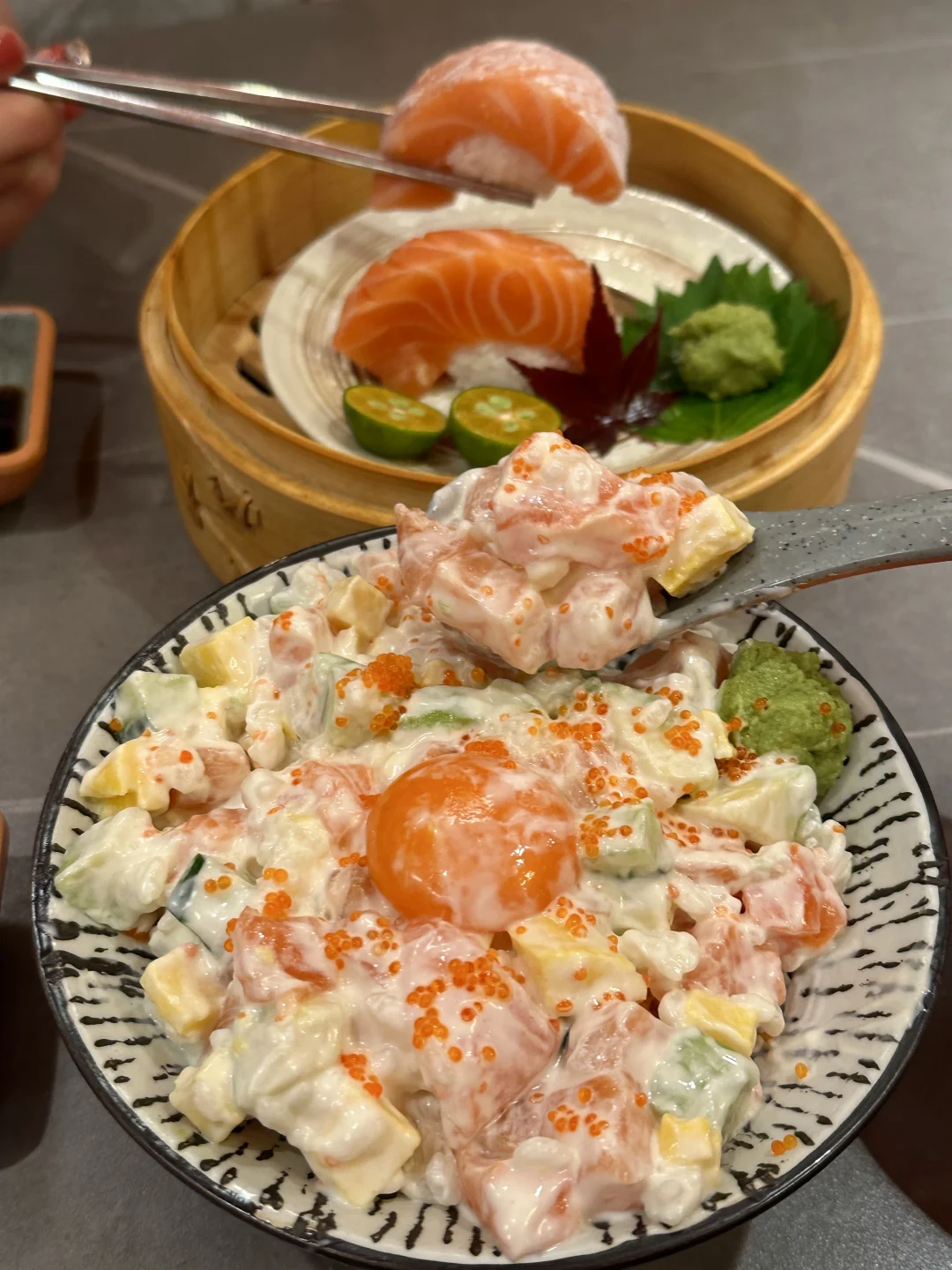 广州番禺。。。。真正好吃的三文鱼波奇饭🍣