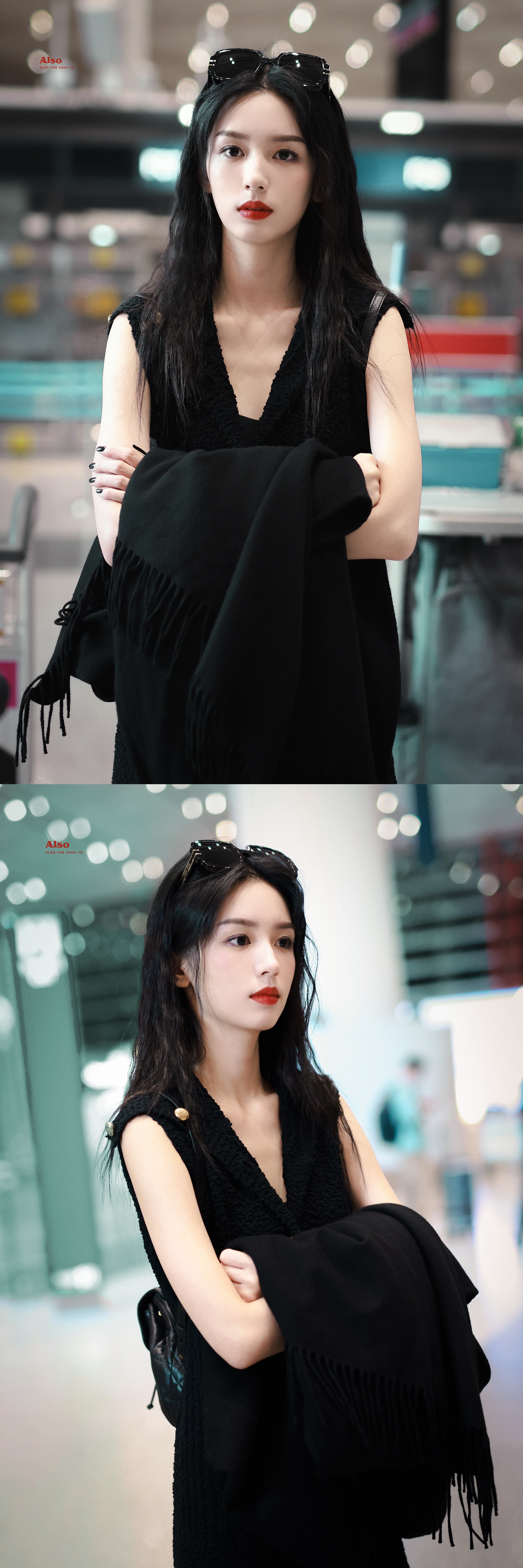 我勒个红唇黑裙周也！！！美得很轻松[舔屏] ​​​