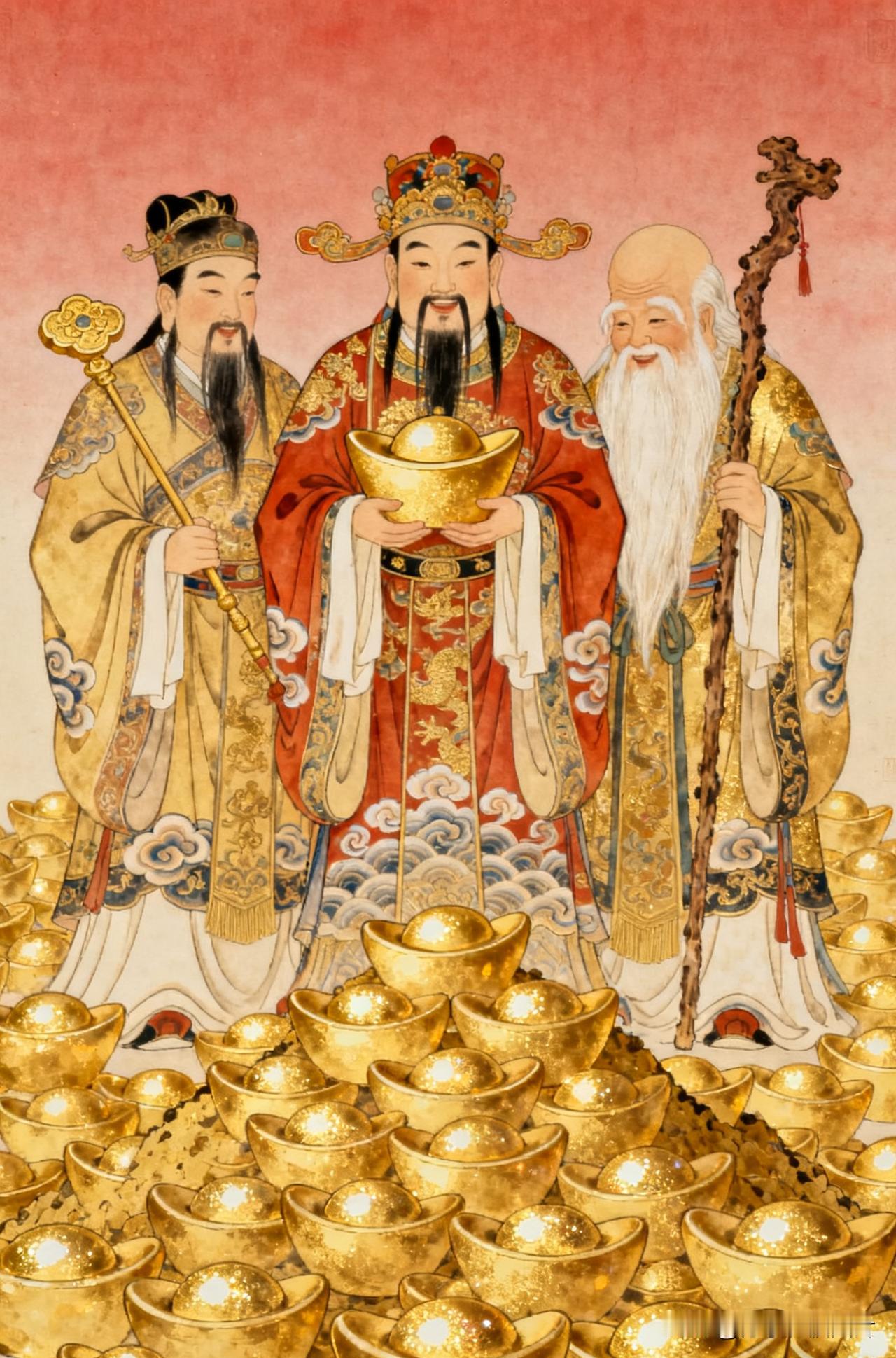 三星聚财福禄寿