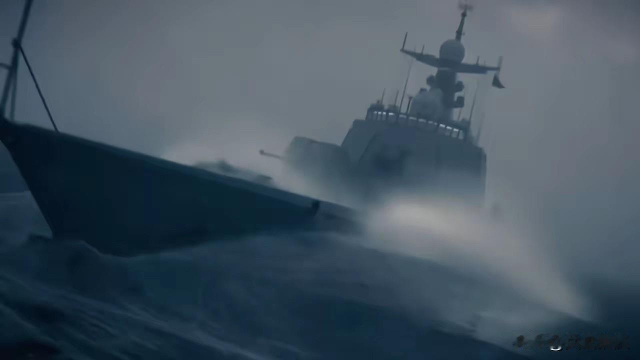 低空突防，发射导弹，052D驱逐舰被精准命中，舰体随后发生剧烈爆炸。。。

这操