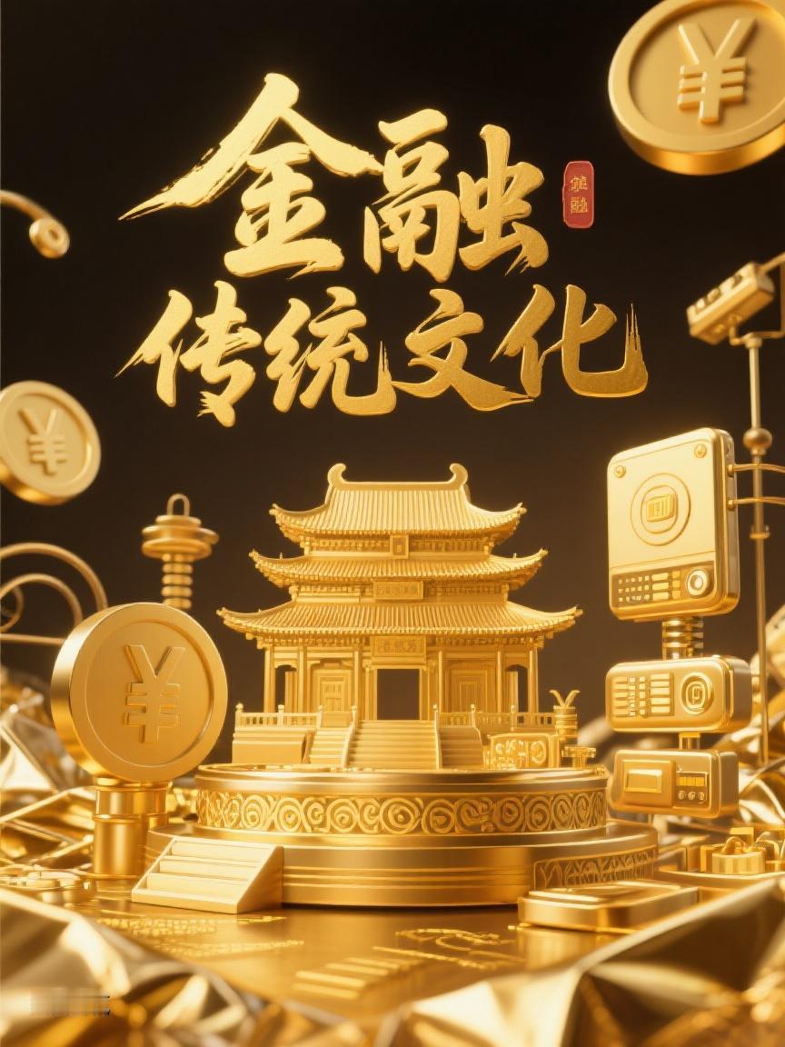 AI妙生图当金融与传统文化相拥，财富的金光下，传统智慧点亮现代机遇✨