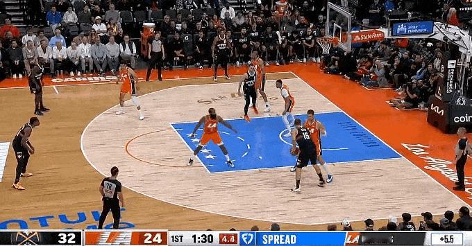 单节25分！约老师今天完全挡不住！
在今天NBA常规赛掘金对阵快船的第一节比赛中