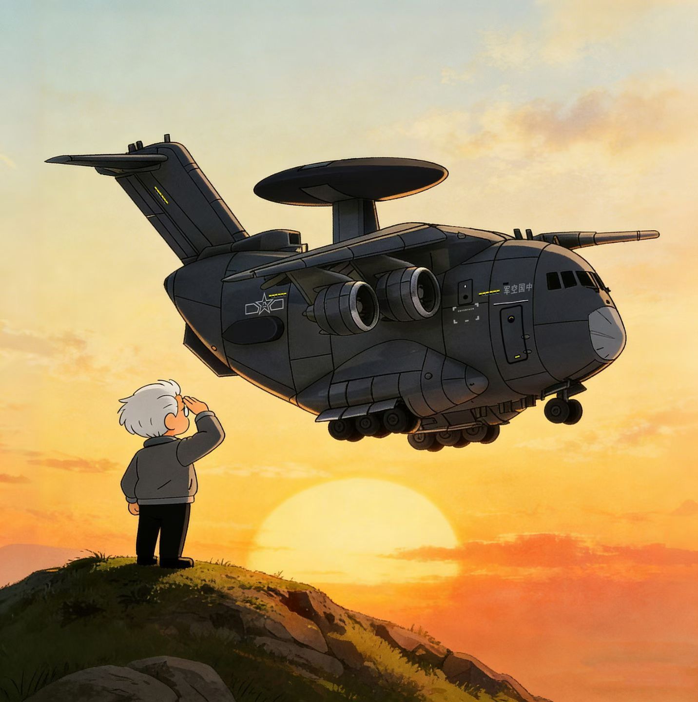 空警3000预警机即将问世，向中国军工人致敬！q版飞机模型