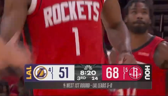 湖人崩盘了 落后17分 湖人vs火箭nba季后赛