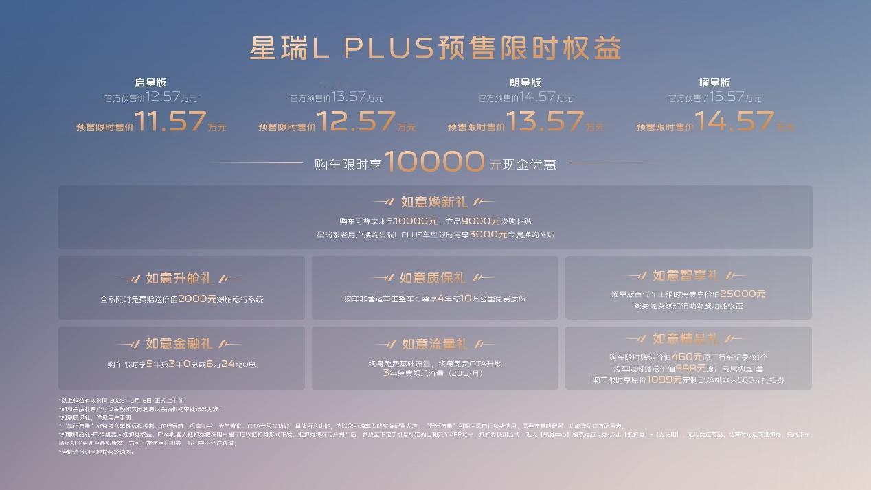 油耗3开头，加速7秒级，吉利星瑞L PLUS预售限时售价 11.57‑14.57