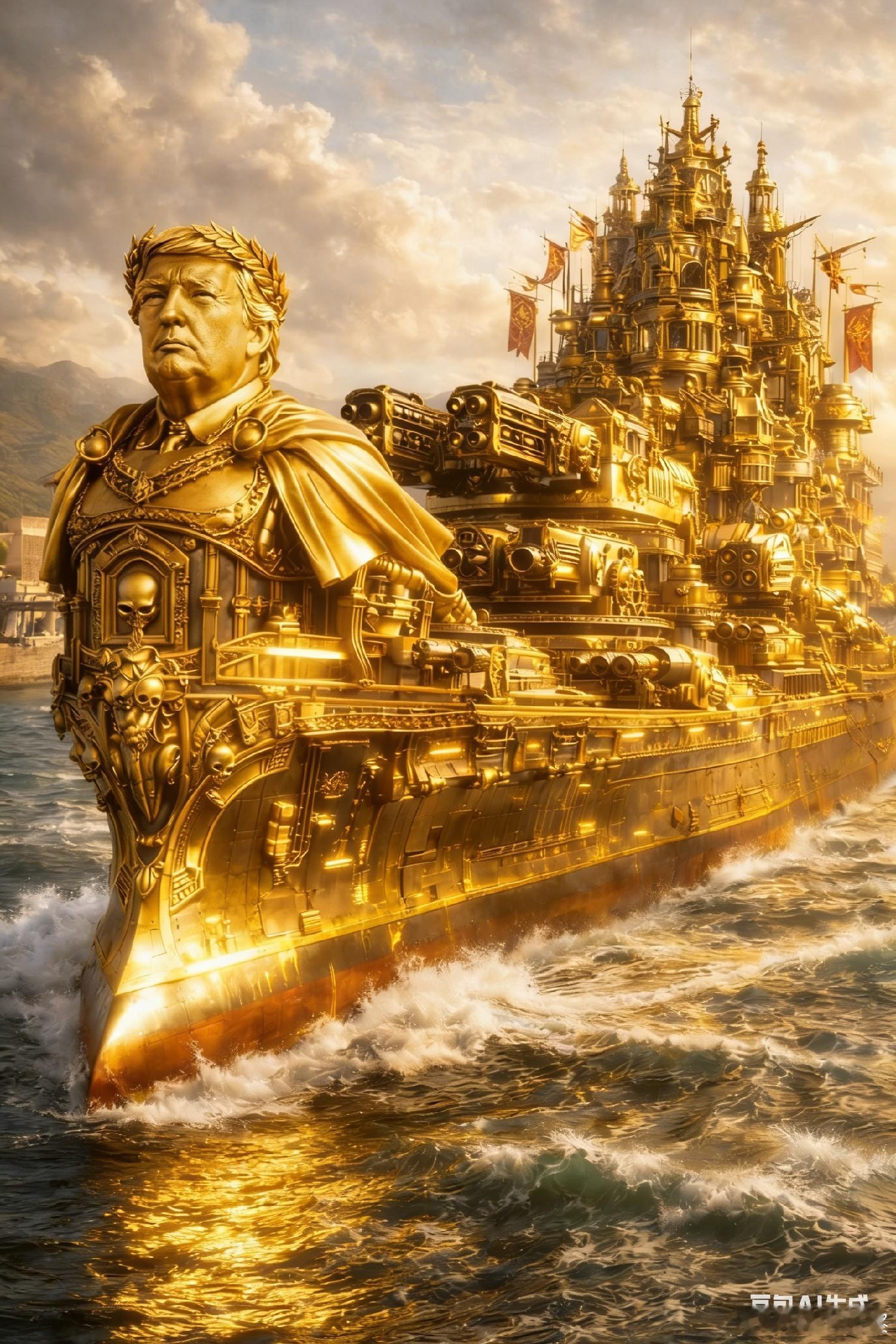 美国川普太实干了，特朗普级战列舰来了。黄金舰队来了，最终要建25艘，要带电磁炮。