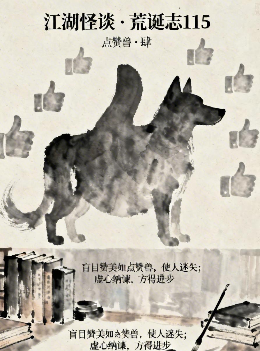 江湖怪谈•荒诞志115

点赞兽·肆：长安有“点赞兽”，形如犬，见人必摇尾点赞。