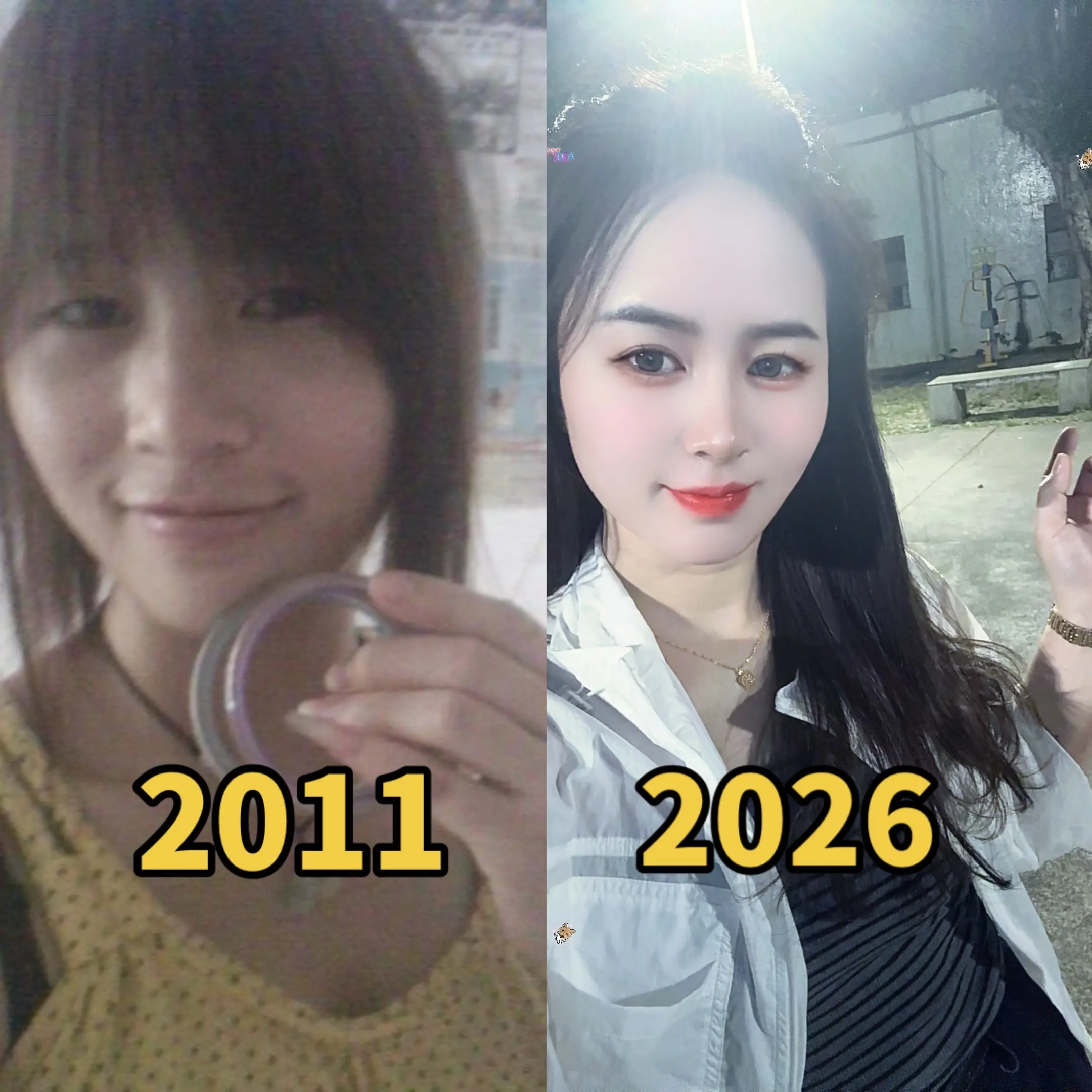 岁月沧桑今昔对比照 谁年轻时不是小姐姐 时隔相差15年