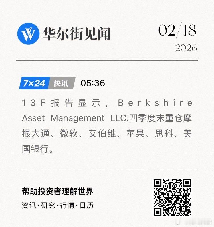 13F报告显示，Berkshire Asset Management LLC.四