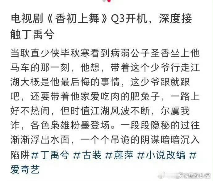 网传丁禹兮接触香初上舞啊！真的吗真的吗真的吗？我最喜欢的男演员要演我最喜欢的书中