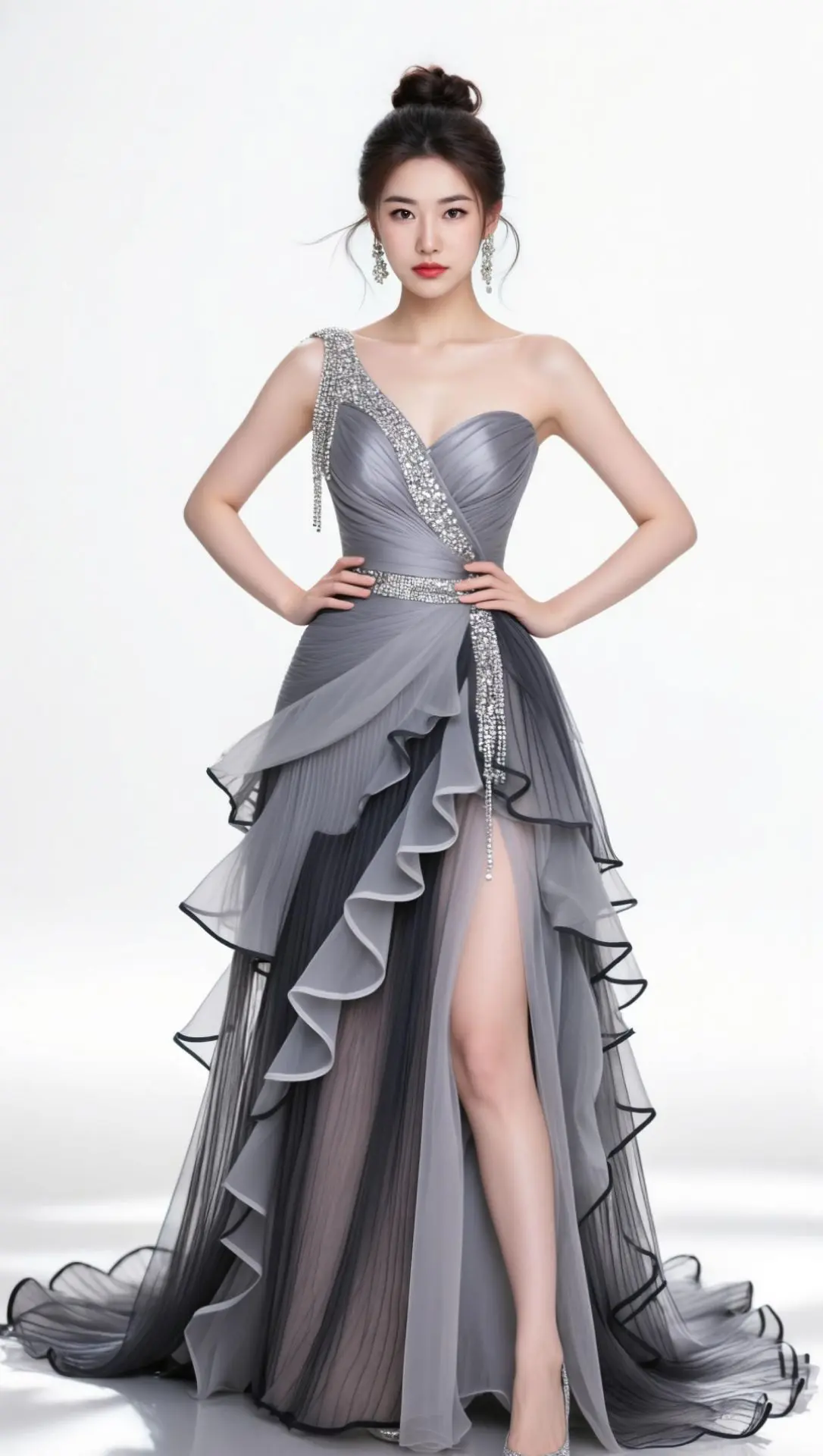 AI灰调晚礼写真 ai创作