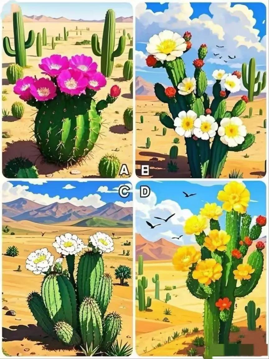💟 看看上天给你安排了怎样的人生？
凭感觉选择你最喜欢的一幅仙人掌画