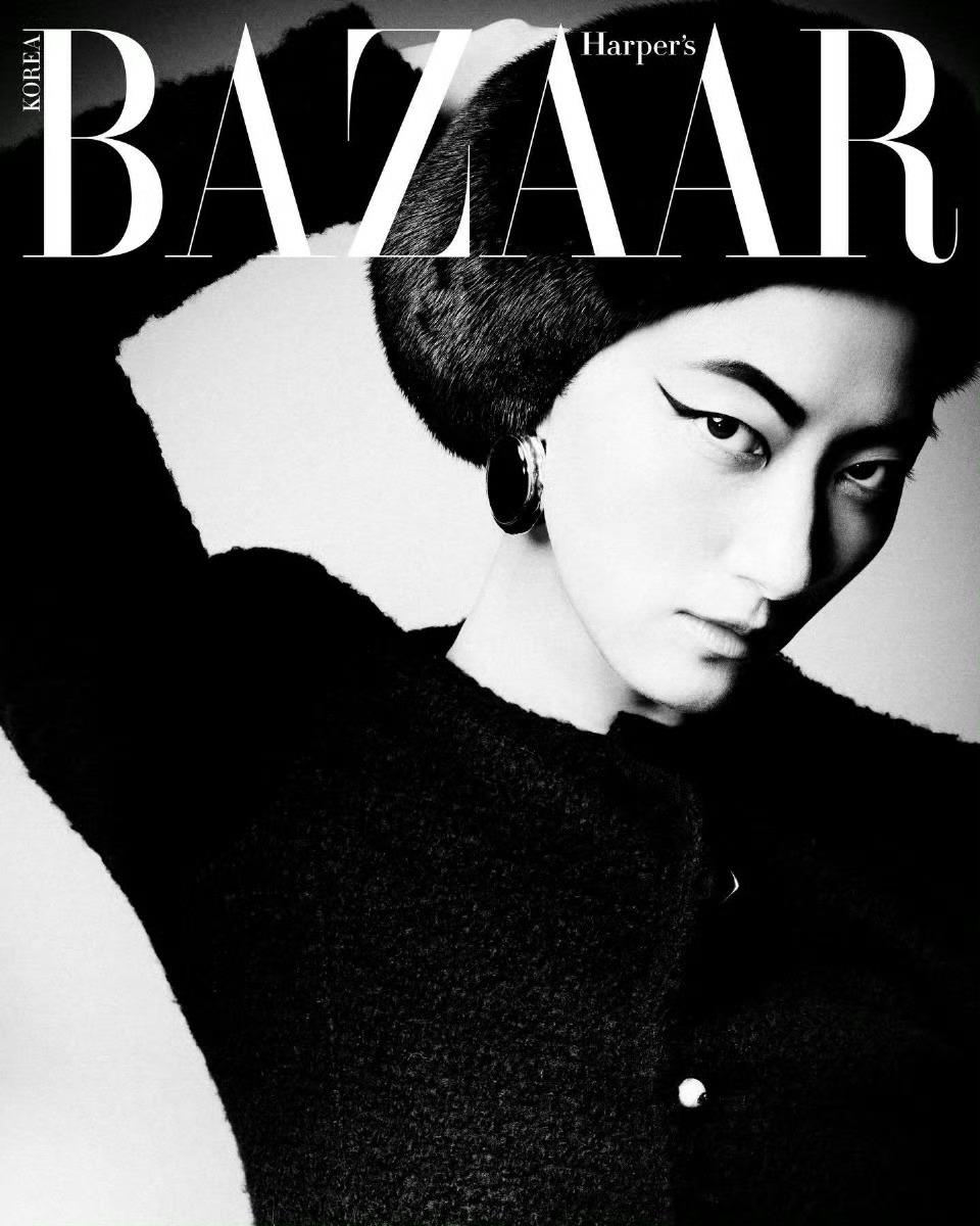 韩版BAZAAR一月刊美妆特辑封面模特 Jihye Park作为主面孔出镜挑战六