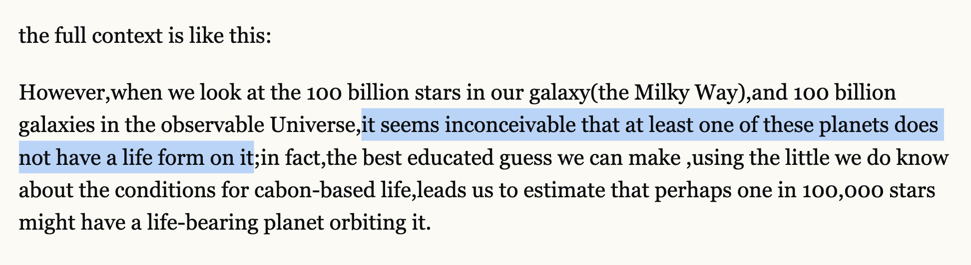 睡前烧烧脑，这是雅思阅读真题里的一个句子：it seems inconceiva