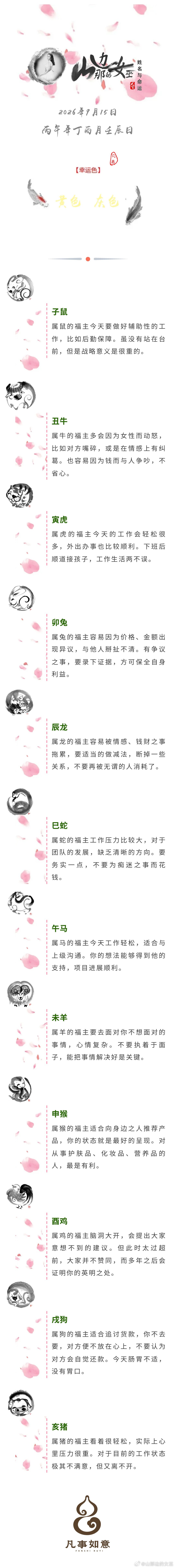 2026年9月15日生肖运势姓名与命运姓名与命运[超话] ​​​