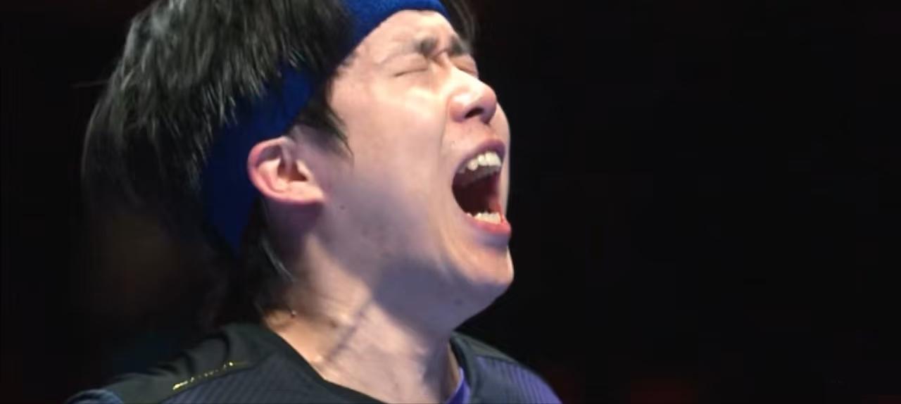 大头夺取澳门世界杯男单冠军。获胜的那一刻，得到全面释放。你看他吼出来的那一嗓子，