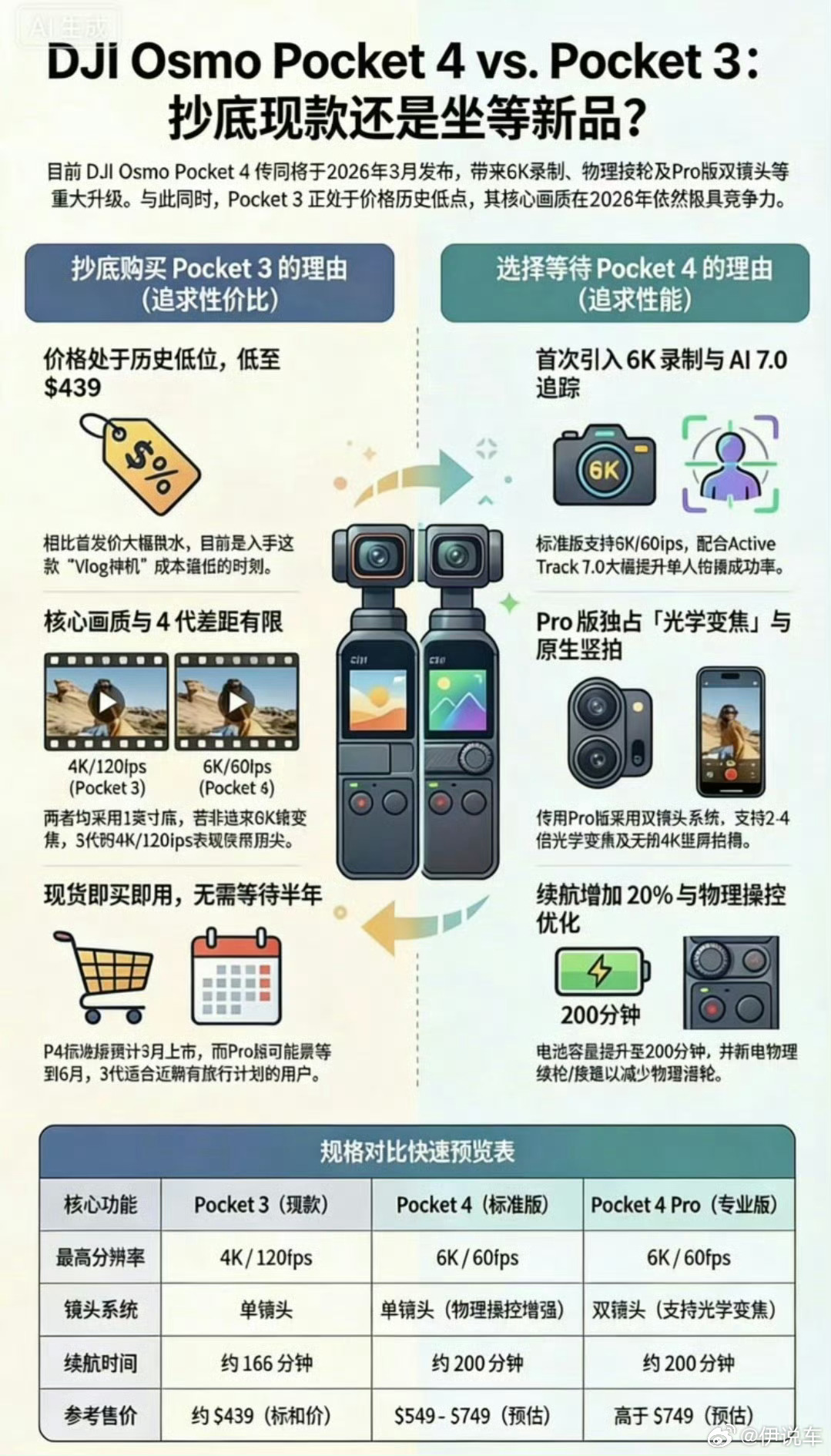 大疆Pocket4要来了，还有个Pro长焦版本？？看了一下大疆Pocket4 和