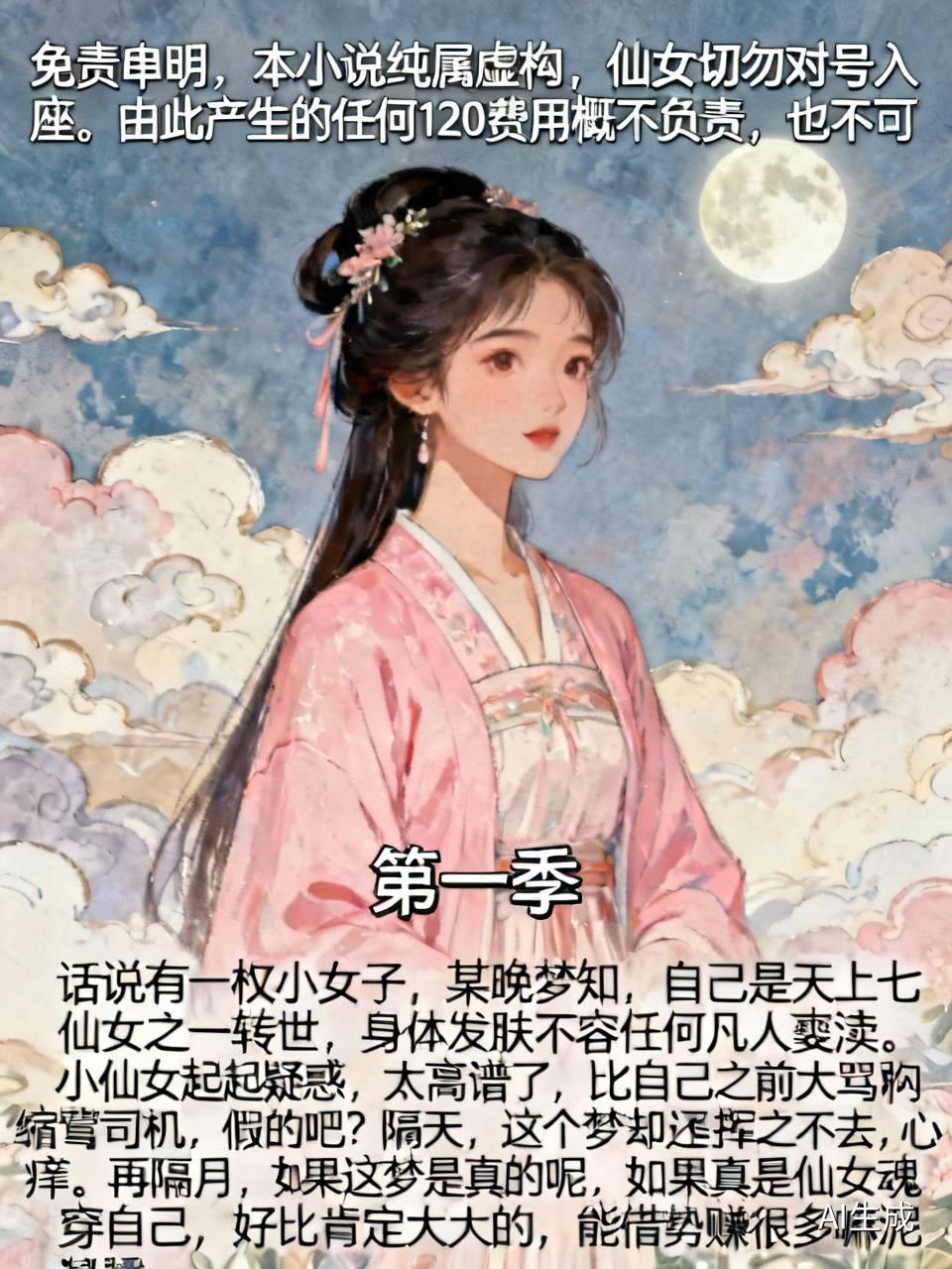 免责申明，本小说纯属虚构，仙女切勿对号入座。
由此产生的任何120费用概不负责，
