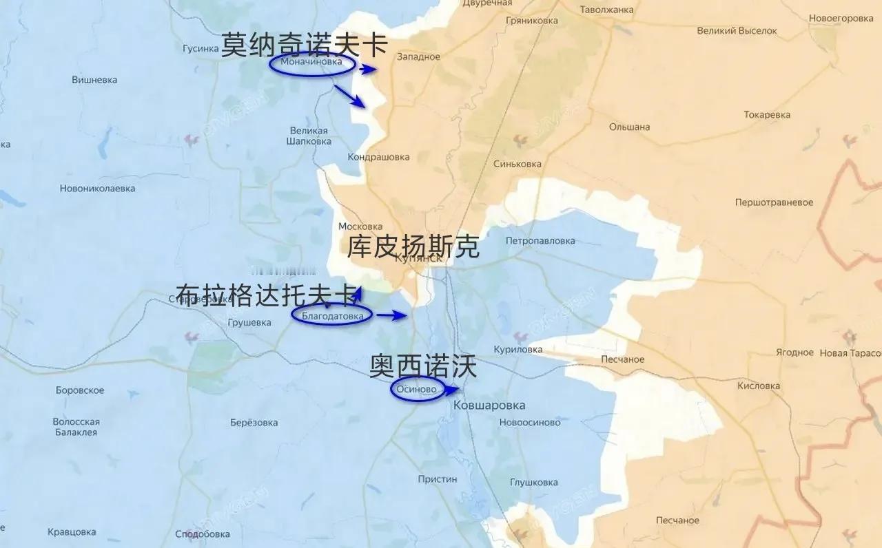 乌军指挥部继续努力解救被包围在奥斯基尔河左岸的乌军部队。过去一天内，乌军第92突