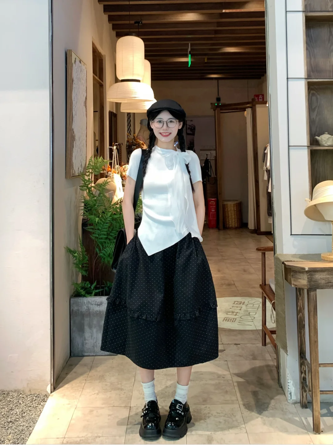 162 90｜🖤日系古早味复古波点穿搭🎹🤍